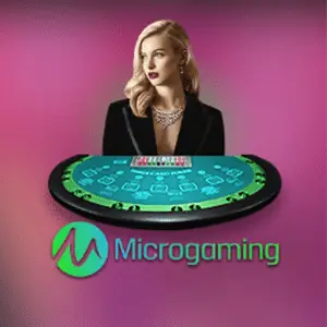 PESOMAX baccarat game in progress with dealer and betting layout